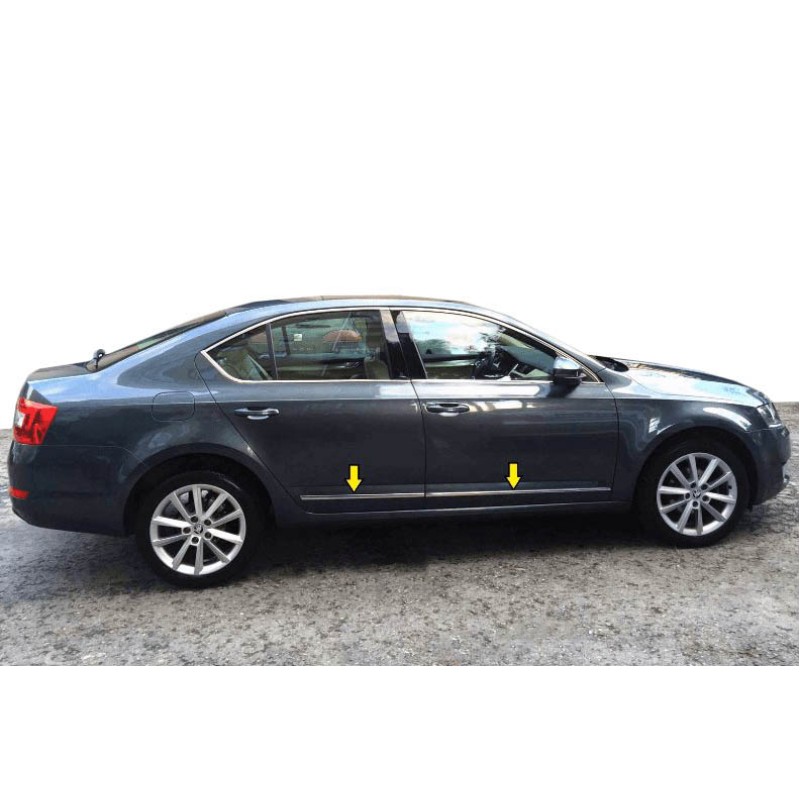 Молдинг дверей (нерж) для Skoda Octavia III A7 2013-2019 гг
