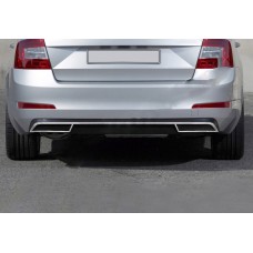 Задний диффузор обводки (нержива) Carmos - Турецкая сталь для Skoda Octavia III A7 2013-2019 гг