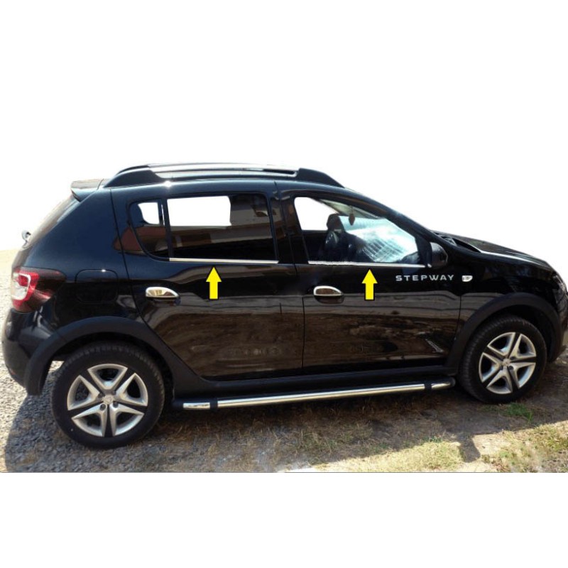 Окантовка вікон (4 шт., нерж.) Carmos - Турецька сталь для Renault Sandero 2013-2022 рр