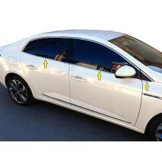 Нижня окантовка вікон (Sedan, 6 шт, нерж) OmsaLine - Італійська нержавійка для Renault Megane IV 2016-2025 рр