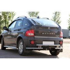 Задняя защита AK005-2 (нерж) для SsangYong Action 2006- гг