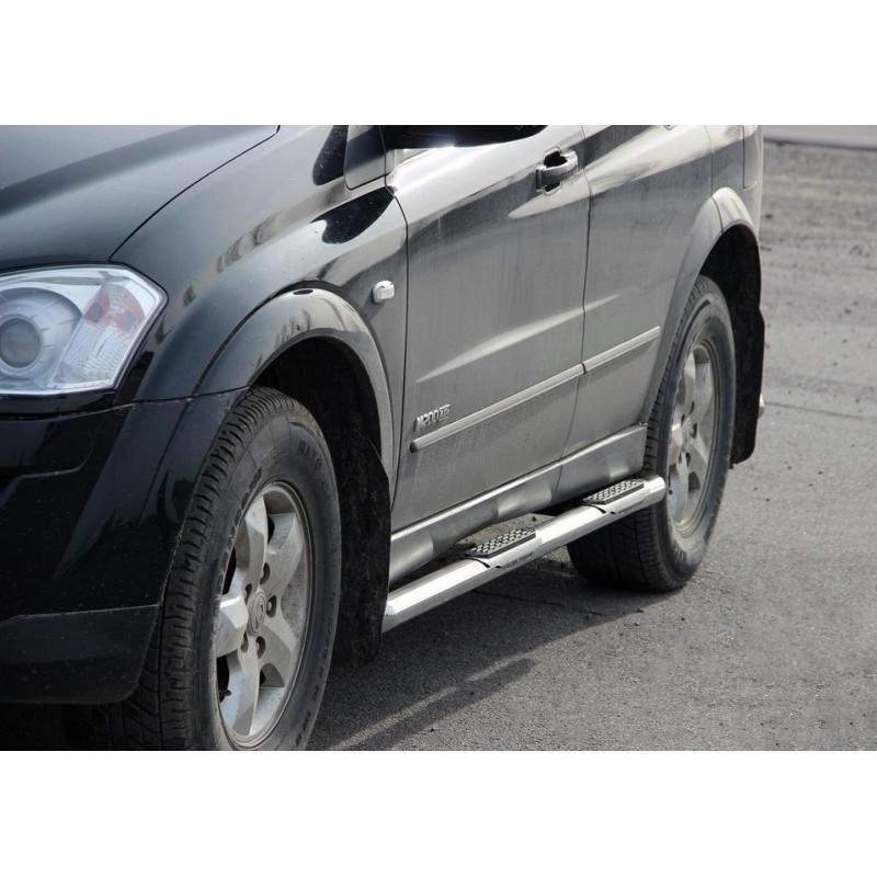 Бічні труби BB002 (2 шт., нерж.) для SsangYong Kyron 2005-2014 рр