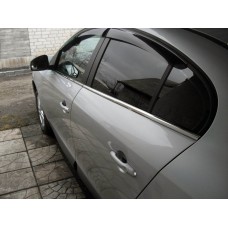 Нижня окантовка стекол (4 шт, нерж) Carmos - турецька сталь для Renault Fluence 2009-2016 рр