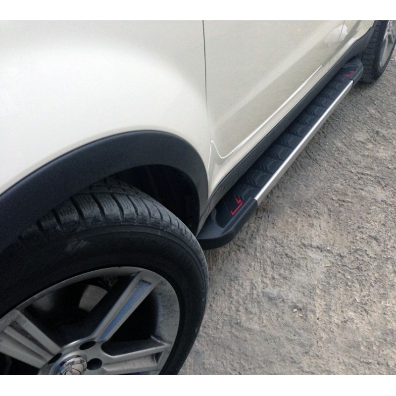 Бокові пороги RedLine V1 (2 шт., Алюміній) для SsangYong Korando 2010-2019 рр