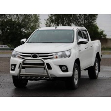 Передній захист QT008 (нерж) для Toyota Hilux 2015- рр