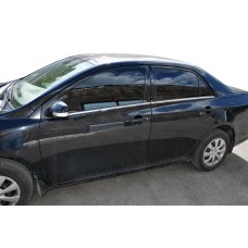 Зовнішня окантовка вікон (4 шт, нерж) Carmos - Турецька сталь для Toyota Corolla 2007-2013 рр