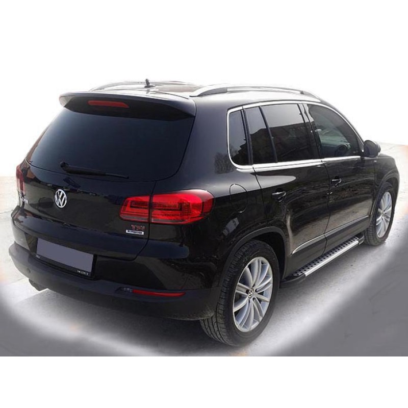 Бокові пороги Allmond Grey (2 шт., алюм) для Volkswagen Tiguan 2007-2016 рр