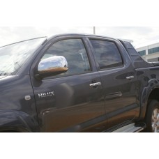 Накладки на дзеркала (2 шт., нерж) Carmos - Турецька сталь для Toyota Hilux 2006-2015 рр