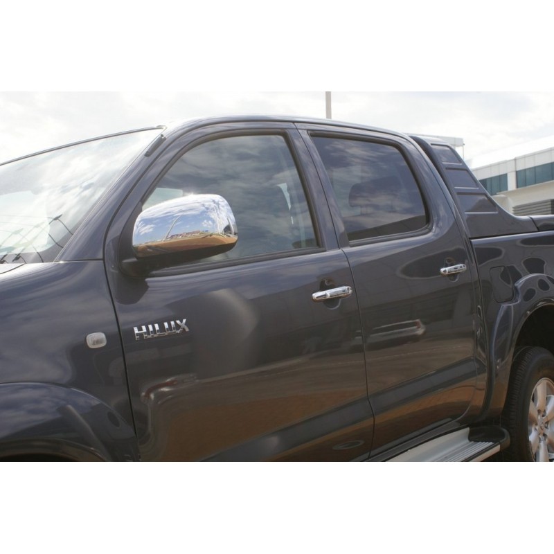 Накладки на дзеркала (2 шт., нерж) Carmos - Турецька сталь для Toyota Hilux 2006-2015 рр
