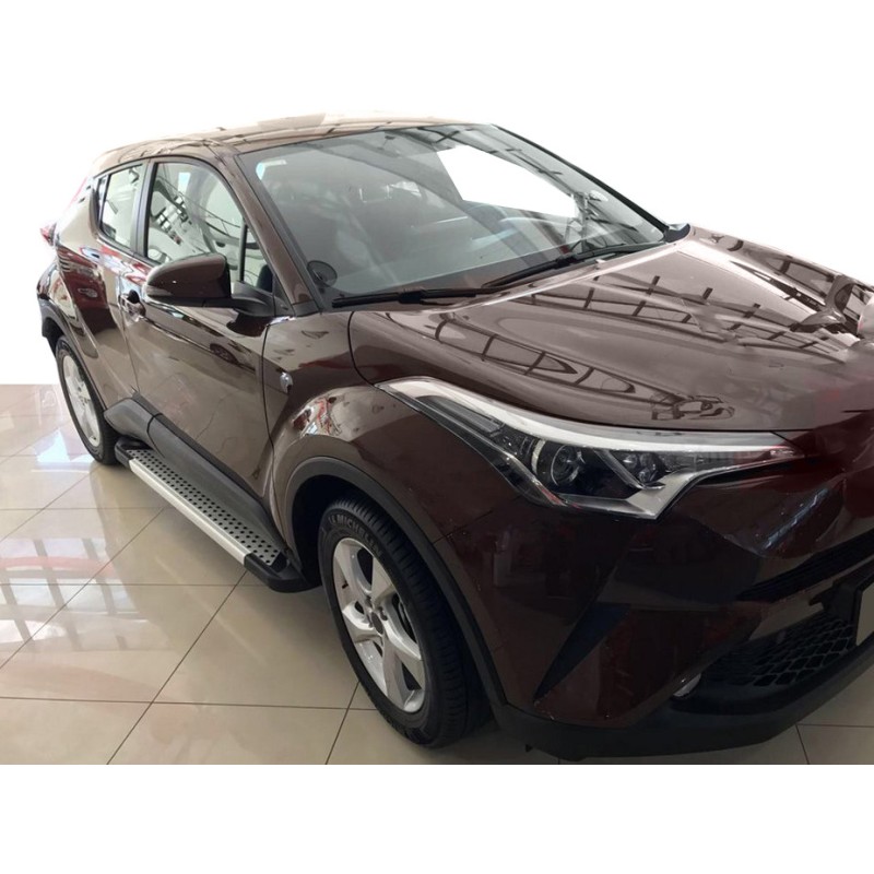 Бокові пороги Allmond Grey (2 шт., алюм) для Toyota C-HR 2016–2023 рр