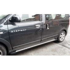 Бокові пороги DotLine (2 шт., Алюміній) для Dacia Dokker 2013-2022 рр
