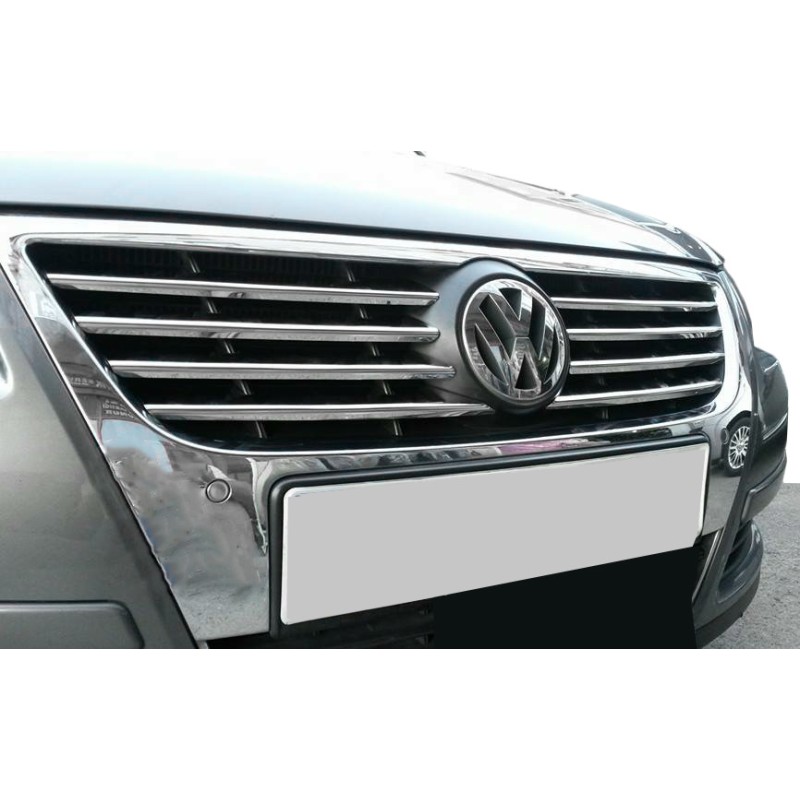 Накладки на решітку (8 шт, нерж) OmsaLine - Італійська нержавійка для Volkswagen Passat B6 2006-2012рр