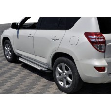 Бокові пороги Allmond Grey (2 шт., алюм) для Toyota Rav 4 2006-2013 рр