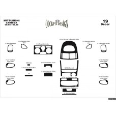 Накладки на панель (1995-1999) алюміній для Mitsubishi Carisma