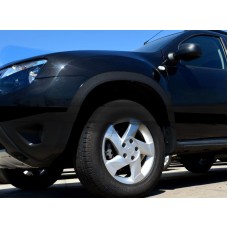 Накладки на арки (4 шт., чорний метал) для Dacia Duster 2008-2018 рр