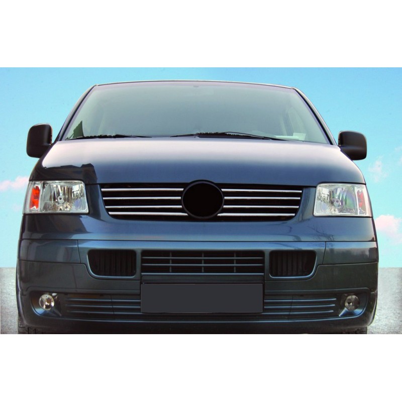 Накладки на кант решітки (8 шт, нерж) для Volkswagen T5 Transporter 2003-2010 рр