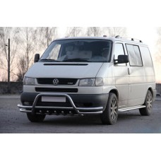 Кенгурятник WT003 Plus-2 (нерж) для Volkswagen T4 Caravelle/Multivan