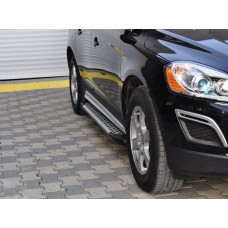 Бокові пороги Allmond Grey (2 шт., Алюміній) для Volvo XC60 2009-2017 рр