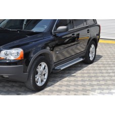 Бокові пороги Allmond Grey (2 шт., алюміній) для Volvo XC90 2002-2014 рр
