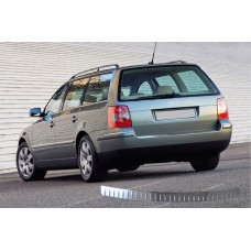 Накладки на задній бампер SW (Omsa, нерж.) 2000-2006, Матова поліровка для Volkswagen Passat B5 рр