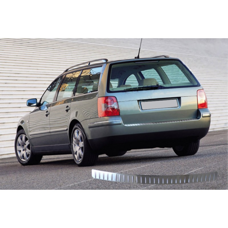 Накладки на задній бампер SW (Omsa, нерж.) 2000-2006, Матова поліровка для Volkswagen Passat B5 рр