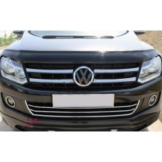 Накладки на передний бампер с улыбкой (3 шт, нерж) для Volkswagen Amarok 2010-2022 гг