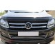 Накладки на передний бампер с улыбкой (3 шт, нерж) для Volkswagen Amarok 2010-2022 гг