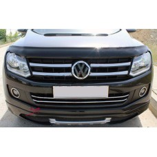 Накладки на передний бампер (2 шт, нерж) для Volkswagen Amarok 2010-2022 гг