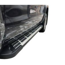 Боковые пороги Sunrise (2 шт., алюминий) для Volkswagen Amarok 2010-2022 гг