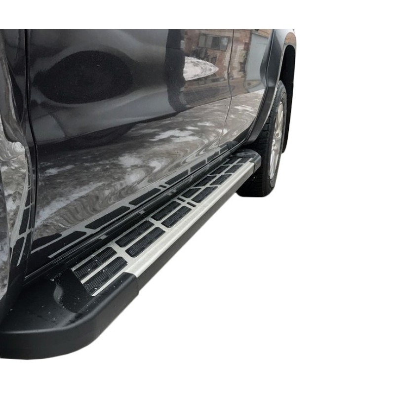 Боковые пороги Sunrise (2 шт., алюминий) для Volkswagen Amarok 2010-2022 гг
