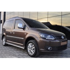 Бічні труби BB001 (2 шт., нерж) d60, Maxi база для Volkswagen Caddy 2010-2015 рр