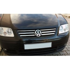 Накладки на решетку Life (6 шт, нерж) для Volkswagen Caddy 2004-2010 гг