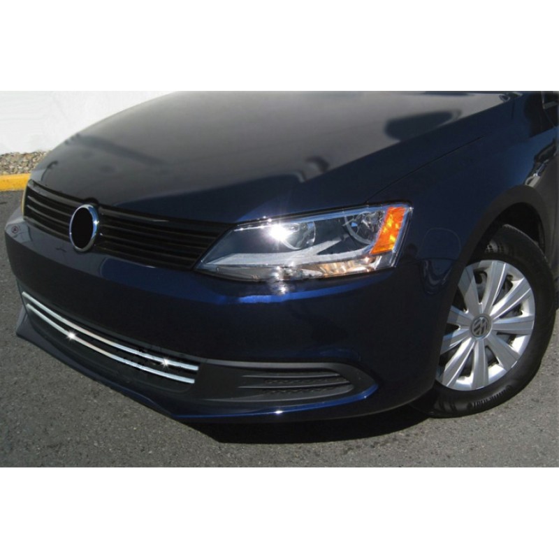 Накладки на решетку бампера 2011-2014 (2 шт, нерж) для Volkswagen Jetta