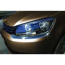 Накладка на фары (2 шт, нерж) для Volkswagen Caddy 2010-2015 гг