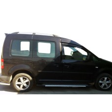 Бокові пороги Allmond Grey (2 шт., алюм) Максі база для Volkswagen Caddy 2004-2010 рр