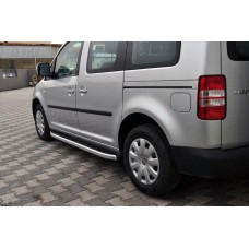 Боковые пороги Fullmond (2 шт, алюм) Макси база для Volkswagen Caddy 2004-2010 гг