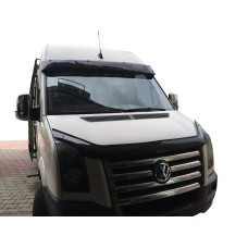 Козырек на лобовое стекло на раме V1 (черный глянец, 5мм) для Volkswagen Crafter 2006-2016 гг