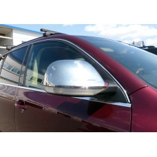 Накладки на дзеркала 2007-2010 ( 2 шт., нерж) Carmos - Турецька сталь для Volkswagen Touareg рр