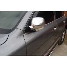 Накладки на дзеркала 2003-2007 (2 шт., нерж) Carmos - Турецька сталь для Volkswagen Touareg рр