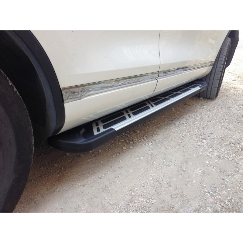 Боковые пороги Sunrise (2 шт, алюм) для Volkswagen Touareg 2010-2018 гг