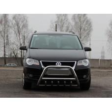 Кенгурятник WT003 (нерж) 51 мм, без напису для Volkswagen Touran 2003-2010 рр
