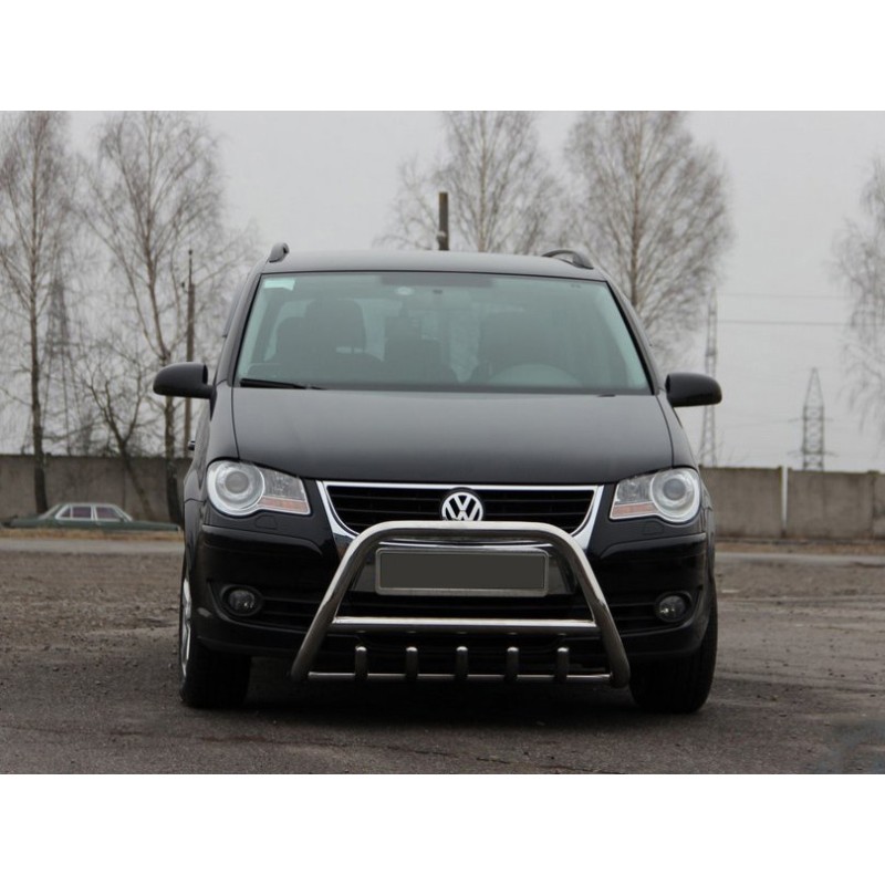 Кенгурятник WT003 (нерж) 51 мм, без напису для Volkswagen Touran 2003-2010 рр