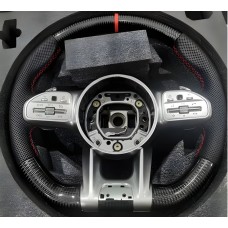 Руль AMG 2018-Style (Карбон -2025 красный, 3pin) для Mercedes A-сlass W176 2012-2018 гг