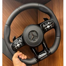Руль AMG 2018-Style (черный -2025 черные кнопки, 4pin) для Mercedes S-сlass W223