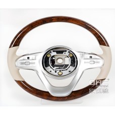 Руль Maybach-Style (дерево-2025бежевый, 3pin) для Mercedes C-сlass W205 2014-2021 гг