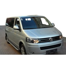 Боковые пороги Fullmond (2 шт, алюм) Длинная база для Volkswagen T5 2010-2015 гг