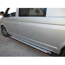 Бокові пороги X5-тип (2 шт., алюм) Довга база для Volkswagen T5 Caravelle 2004-2010 рр